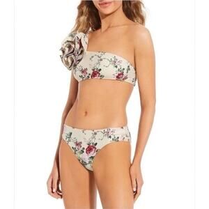 Antonio Melani x Style Bungalow Bikini Bottom Mira Flores Garden Cream L NWT